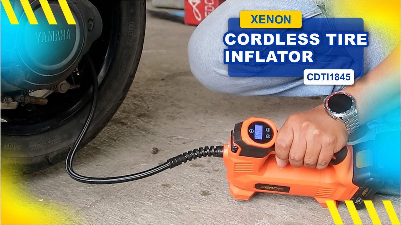 REVIEW & TEST XENON CDTI1845 Mesin Pompa Angin Ban Portabel Baterai 18V Cordless Tire Inflator