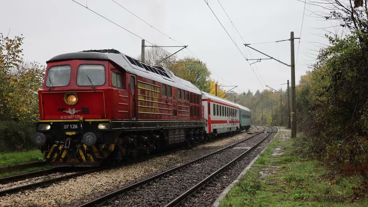 3000PS Lok für 2 Personenwagen, BDZ 07 (Ludmilla) im Einsatz auf der Strecke Varna - Dorich - Kardam