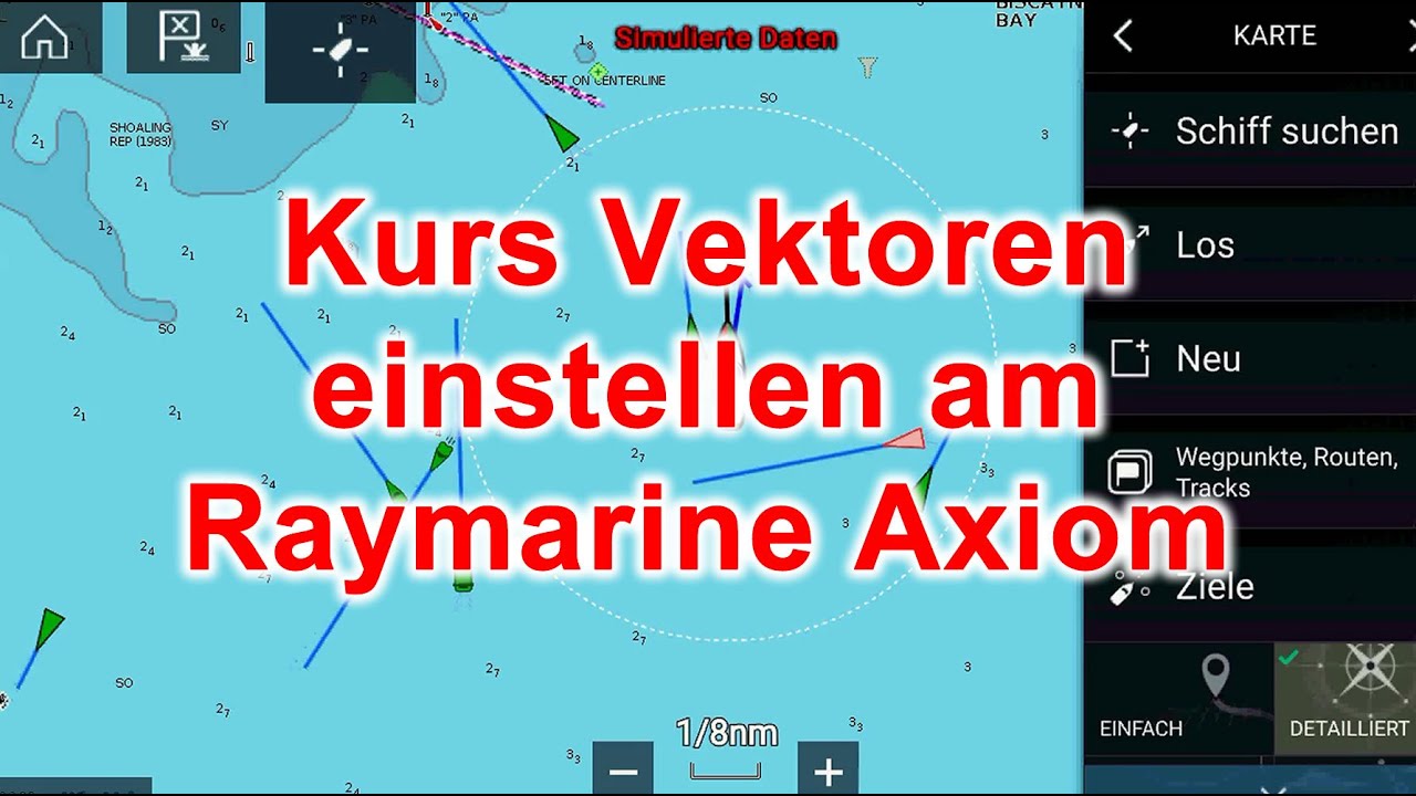 Wie werden Vektoren am Raymarine Axiom Plotter eingestellt?