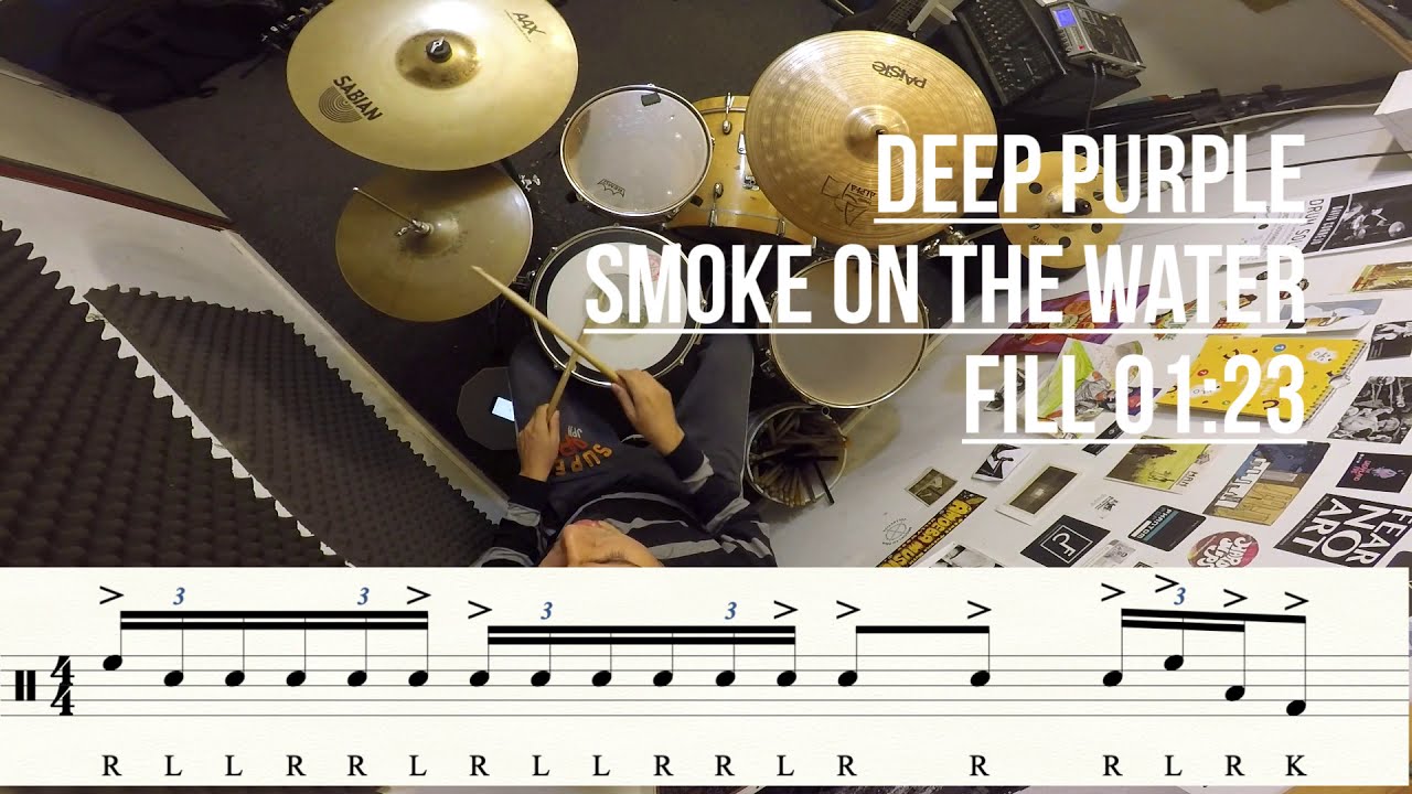 Drum Lesson - Deep Purple - Smoke on the Water - Drum Fill Breakdown - Drum Parts #42