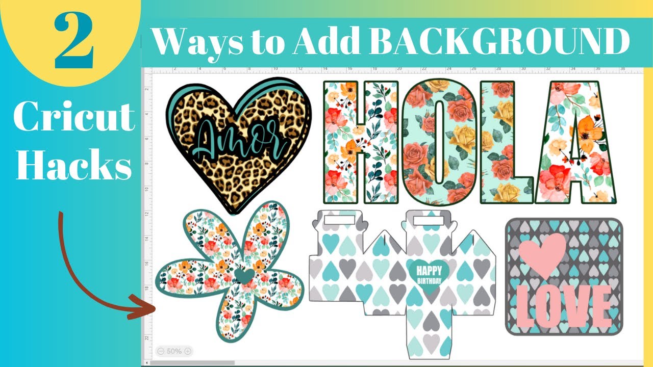 2-Ways to Add Background to Letters, Shapes and Templates in Cricut Design Space {Cricut Hacks}