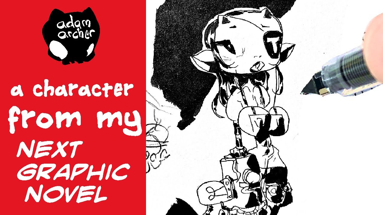 inking a character from my next graphic novel