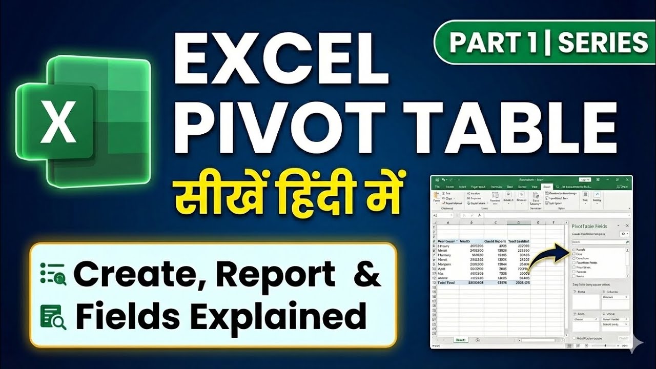 Excel Pivot Table Tutorial Part 1 | Create Pivot Table & Report (Hindi) @Smartlearnzone