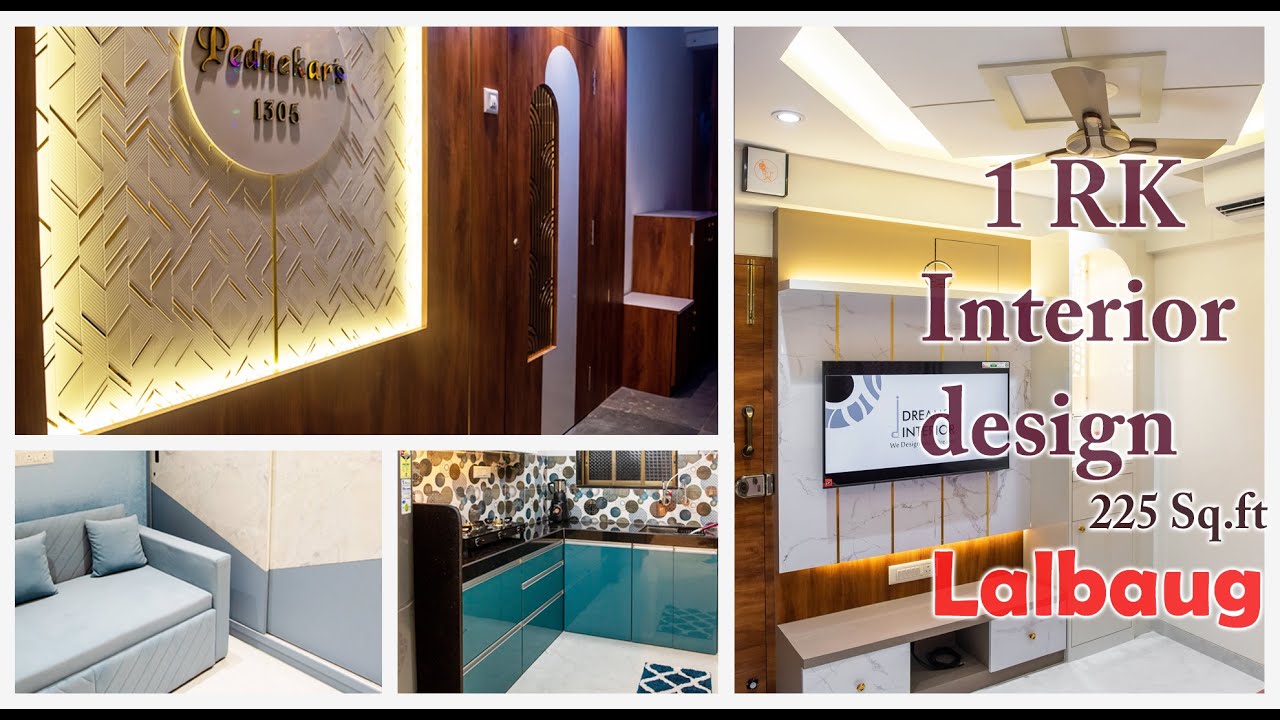 1 RK Interior Design | Mhada | 225sq.ft | Lalbaug | Mumbai | | Small bedroom | Dreams Interior .