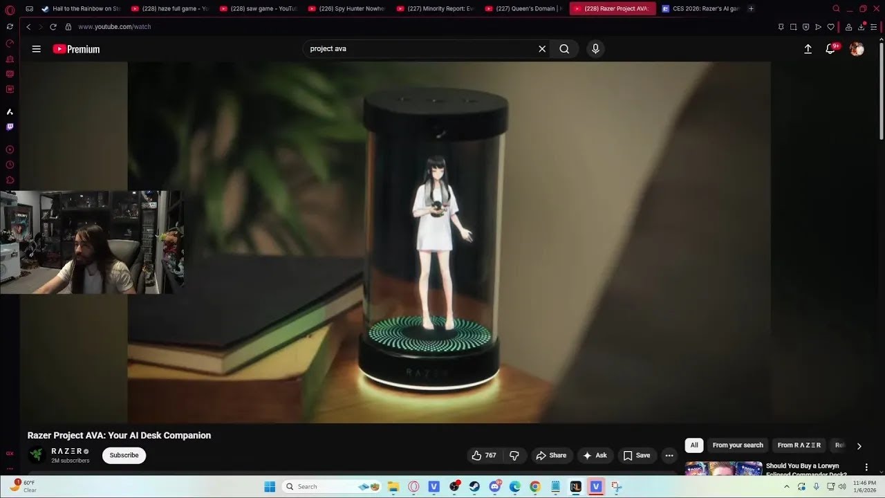 Реакция MoistCr1TiKal на проект Razer AVA и другие новости об ИИ с выставки CES 2026