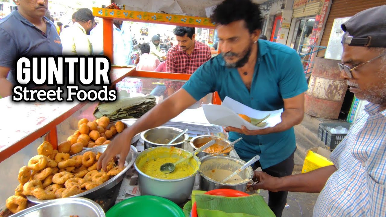 Best Of GUNTUR Street Foods | Brinjal Bajji | Masala Dosa | Button Idli | Indian Street Food #guntur