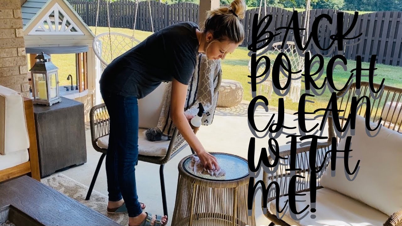 BACK PORCH CLEAN WITH ME! ATTACKED BY BUGS!