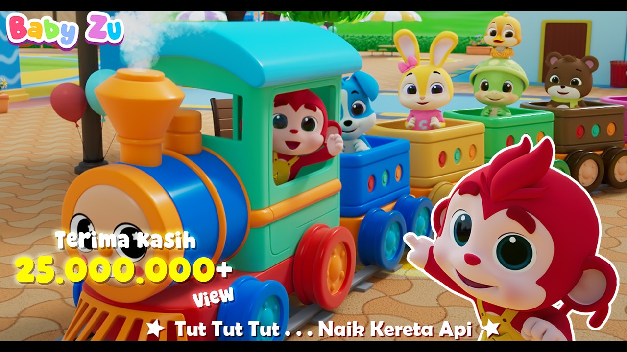 Tut Tut Tut Naik Kereta Api ♪  Lagu anak Indonesia original ♪ Kereta Apiku ♪ BabyZu