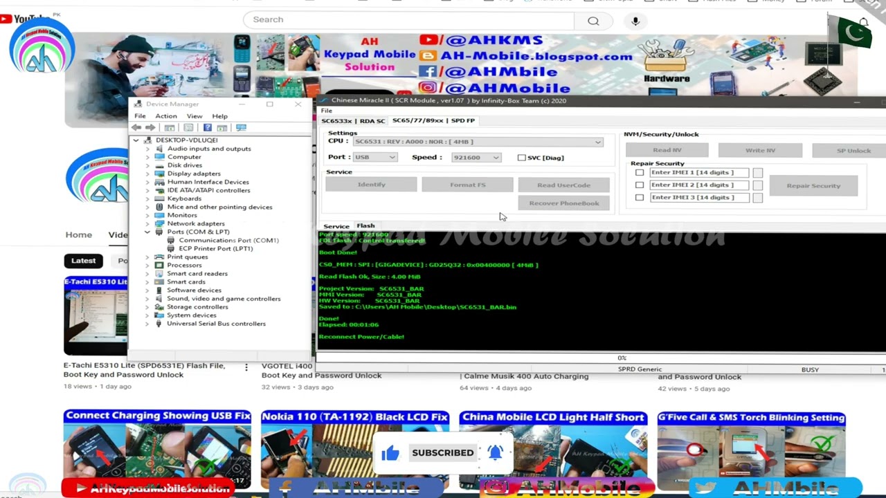 Spice S9 (SPD6531A) Flash File Boot Key and Password Unlock
