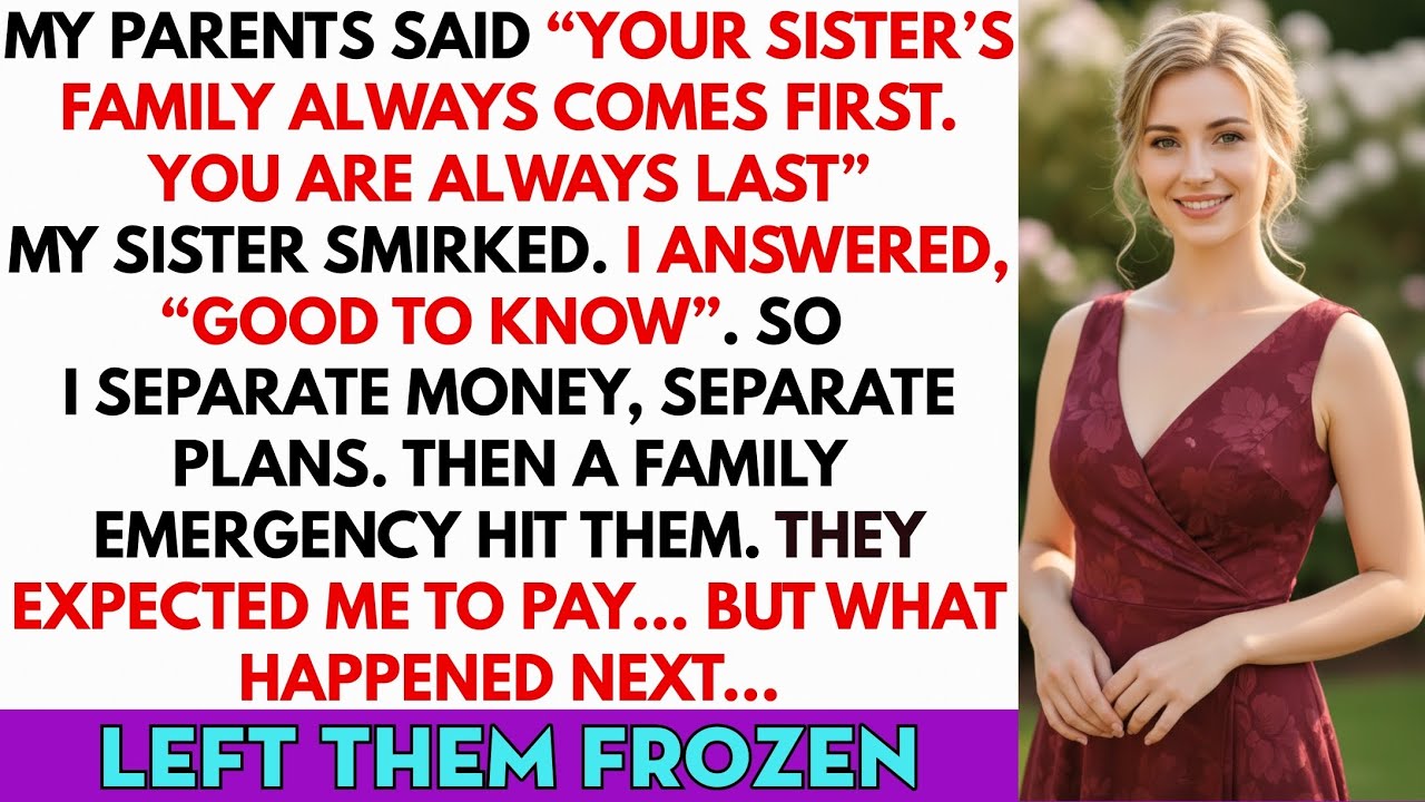 My Parents Said, “Your Sister’s Family Comes First. You're Always Last.” I Answered, “Good to Know.”