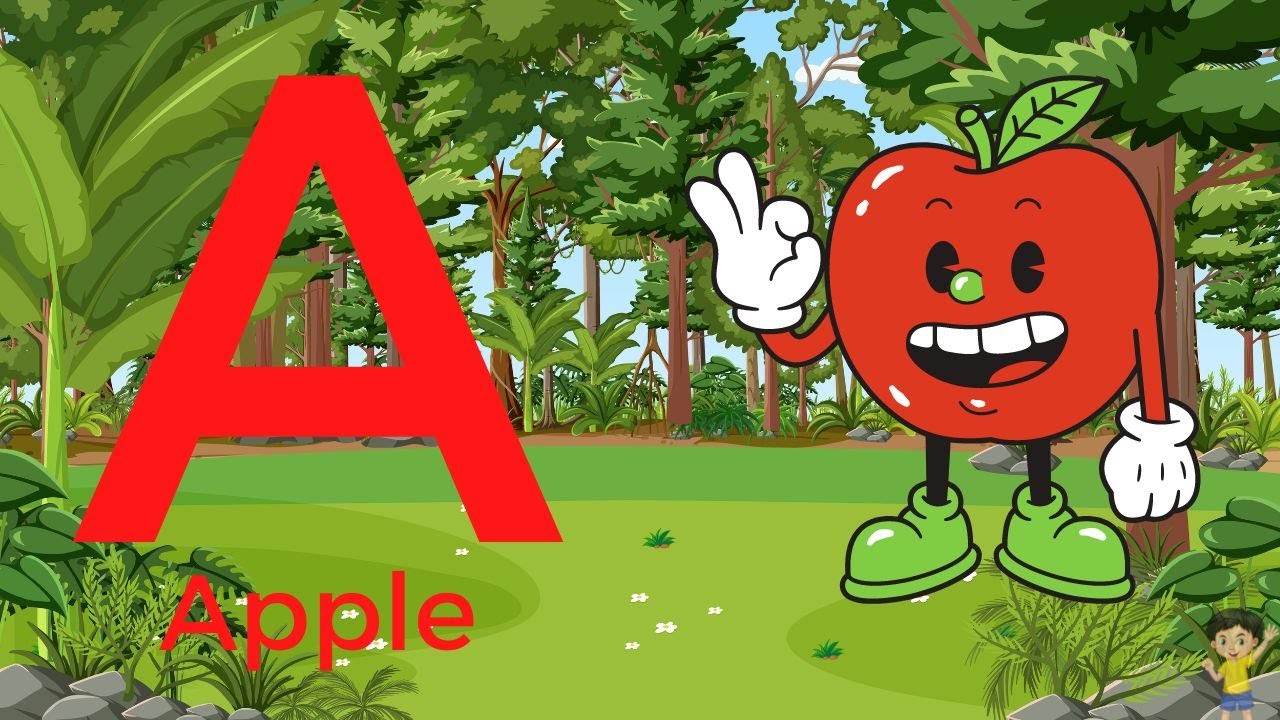 A FOR APPLE B FOR BALL C FOR CAT English Alphabet for Kids