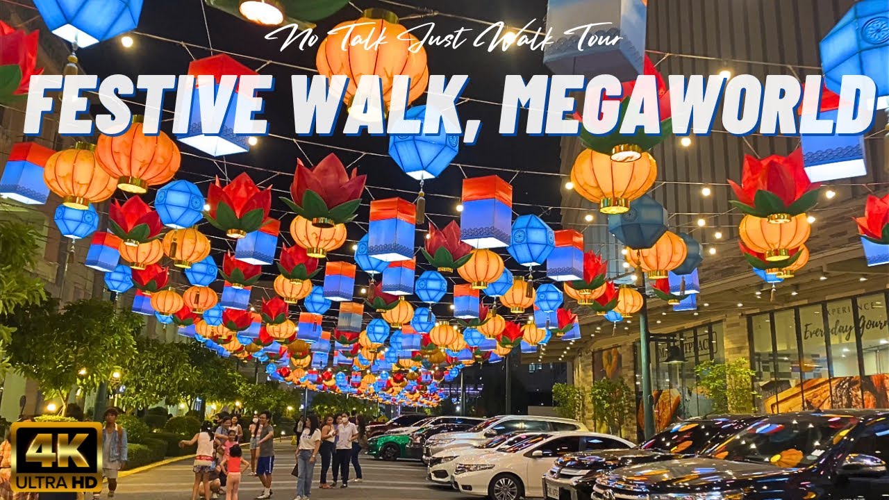 Evening Walk Tour | Festive Walk, Megaworld, Iloilo, Philippines| 4K | Tech Business Hub in Metro