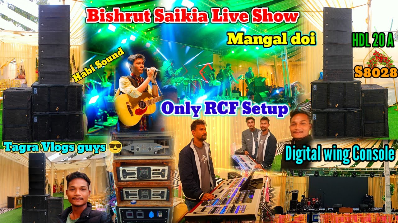 HDL 20 A  6 PAIR RCF 5 PAIR BASS BISHRUT SAIKIA LIVE SHOW MANGAL DOI TAGRA #DISANVLOGS 