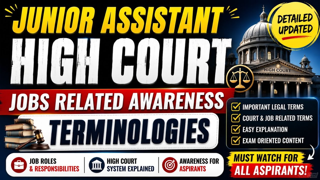 Court Terminologies (Part-1) || Jobs related Awareness || JA High Court 