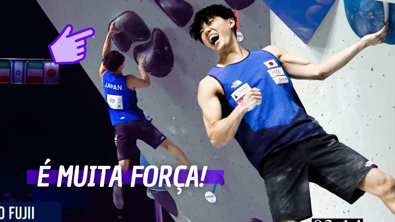 Japonês MONSTRO! Kokoro Fujii demontrando seu poder nesse Boulder do Mundial de Escalada