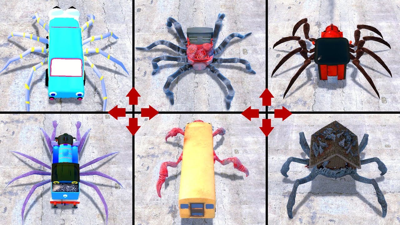 ALL FORMS OF MONSTER: THOMAS CAR EATER, TV EATER, CHOO CHOO CHARLES, SCHOOL BUS EATER IN GMOD!!