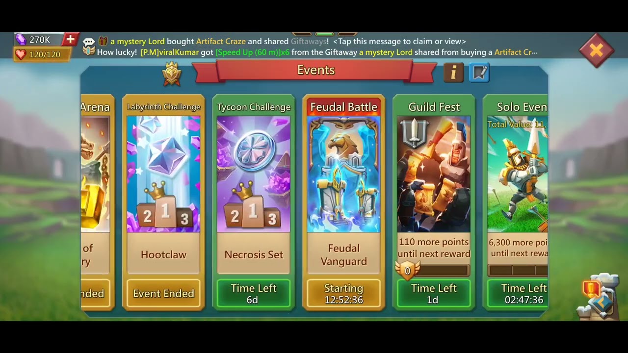 Lords Mobile 24 January 2026 Packs and Hunting Monsters