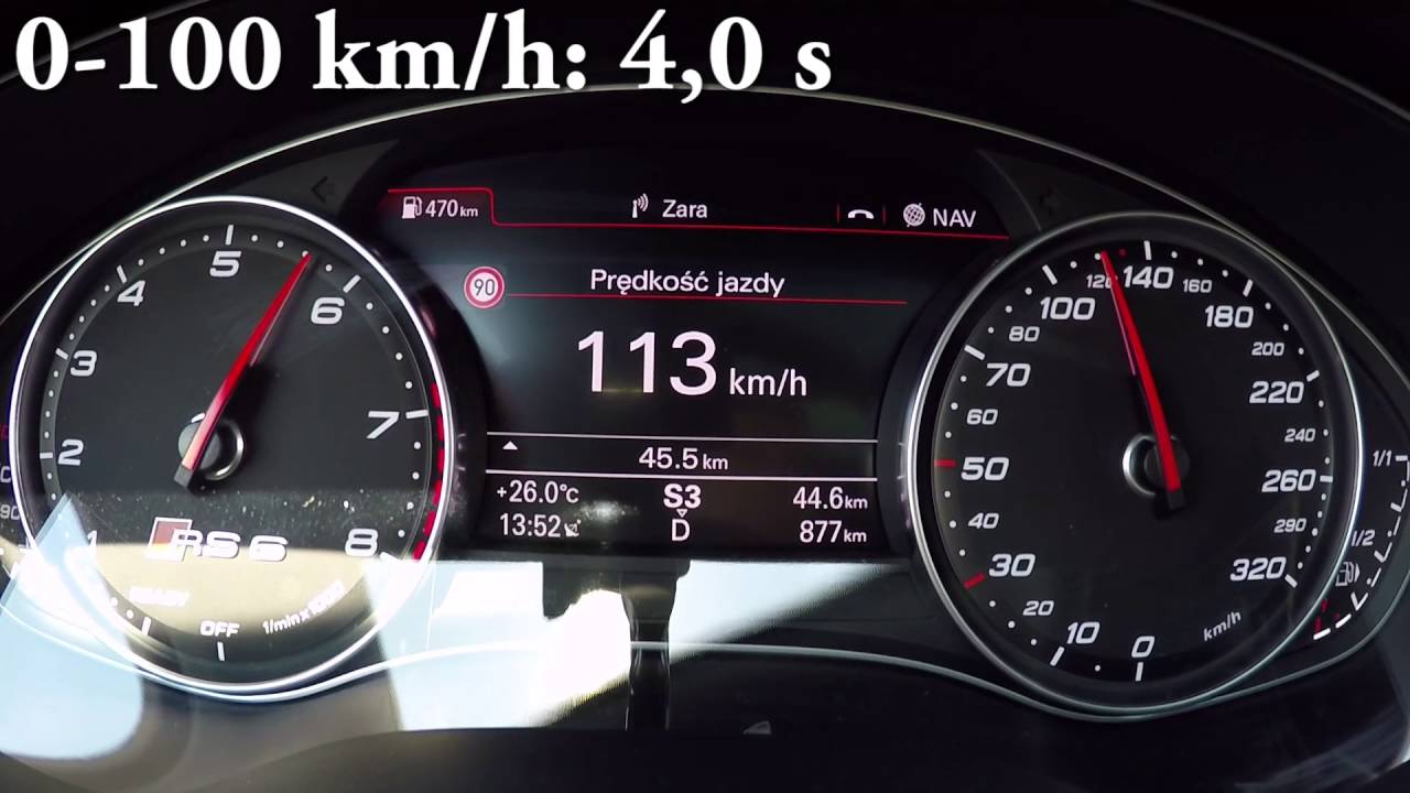 2016 Audi RS6 Performance 4.0 TFSI 605 HP Acceleration 0-100 without Launch Control