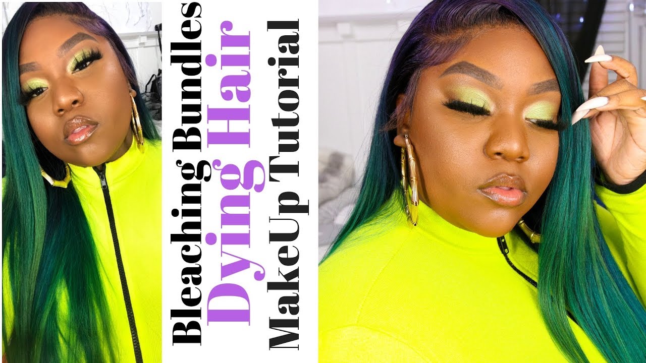 2-1  Dying Black Bundles & MakeUp Tutorial || Beginner Friendly || RECOOL HAIR