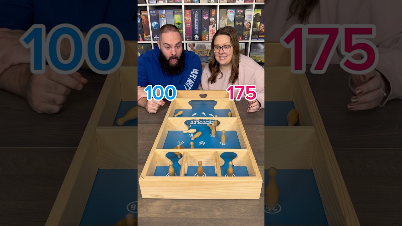 Close Game!! Come Play Skittles With Us! #boardgames #gamenight #couple #fun
