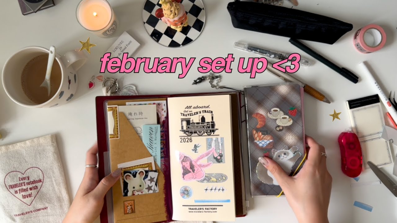 romanticizing february in my journals: love and trip traveler's notebook & hobonichi weeks
