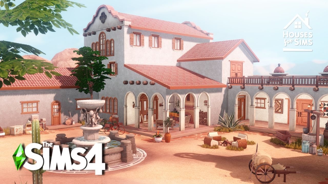 INSPIRING MEXICAN HACIENDA IN  OASIS SPRINGS  - THE SIMS 4 - STOPMOTION - NO CC