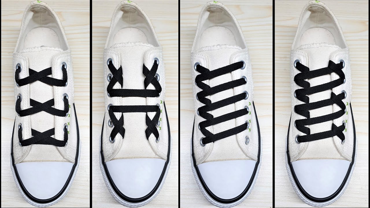 4 Way To Tie Shoelaces, Shoe Lacing Styles, Shoes Lace Styles