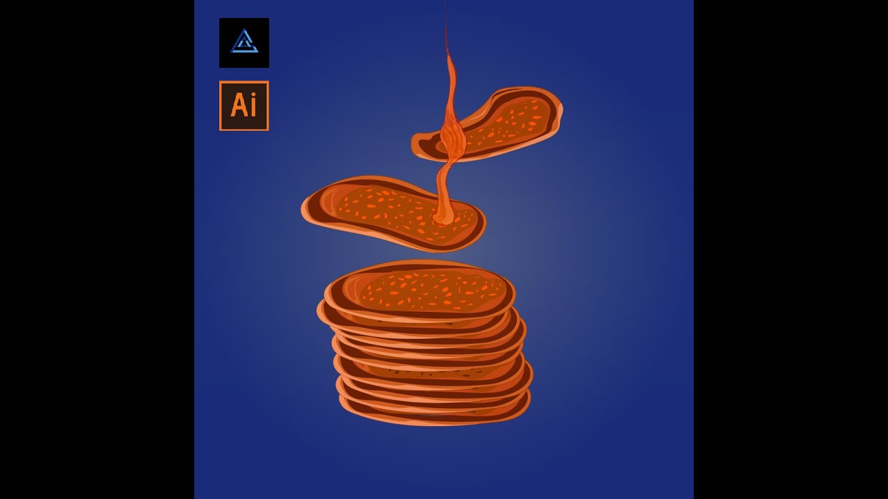 Adobe Illustrator CC Tutorials for Beginners: Pancake  | #pancake #aagraphics91 #youtubeshorts
