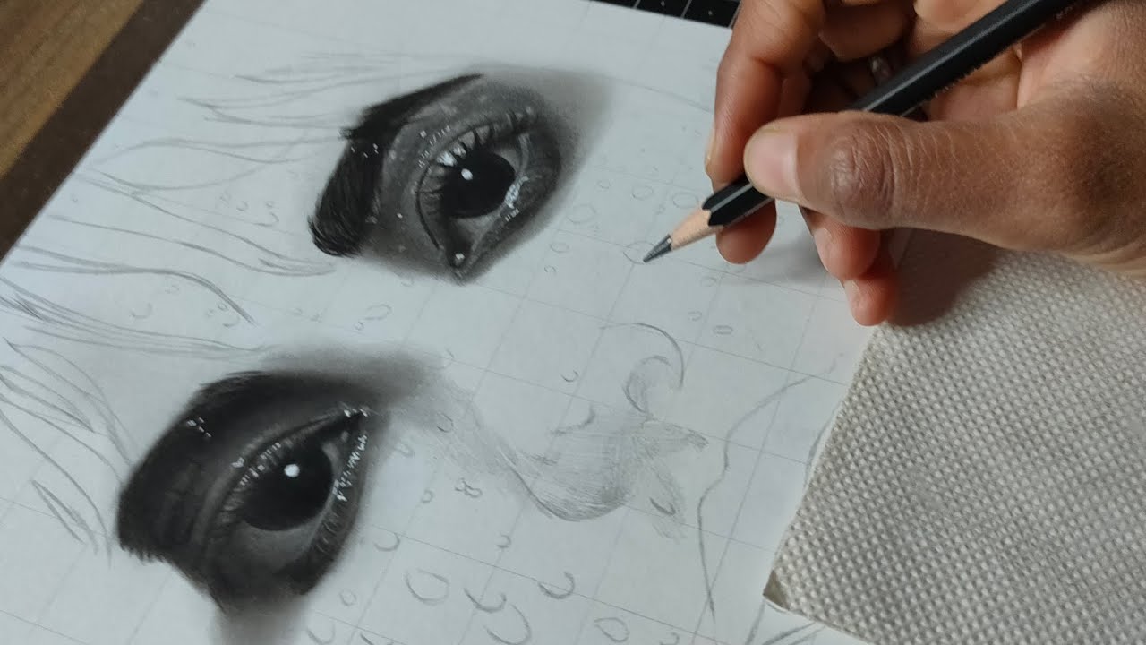 Hyper relastic eyes drawing. How to draw charcoal pencil drawing. #neetubamniyaart 