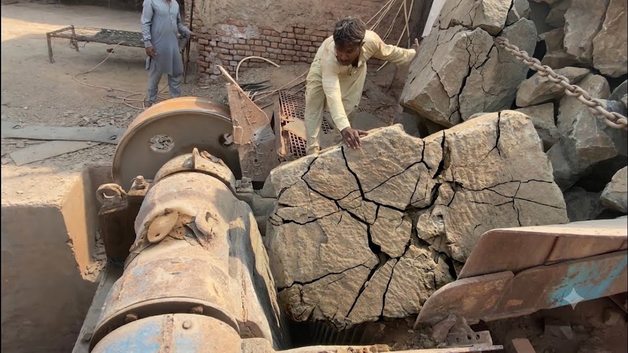 INSANE Rock Crushing Action | Giant Boulder Smashed With Hammer & Hand Power! #stonecrusher 