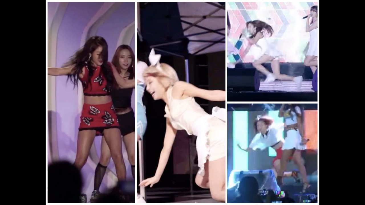 [HD] NEW K-Pop Girl Groups Stage Falling Accidents 2015