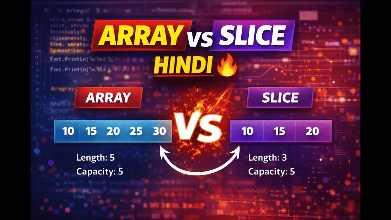 Golang Array vs Slice 🔥 | Complete Difference in Hindi | Beginners Guide