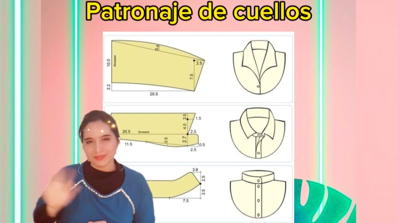Patronaje de cuellos para camisa! 3 estilos diferentes