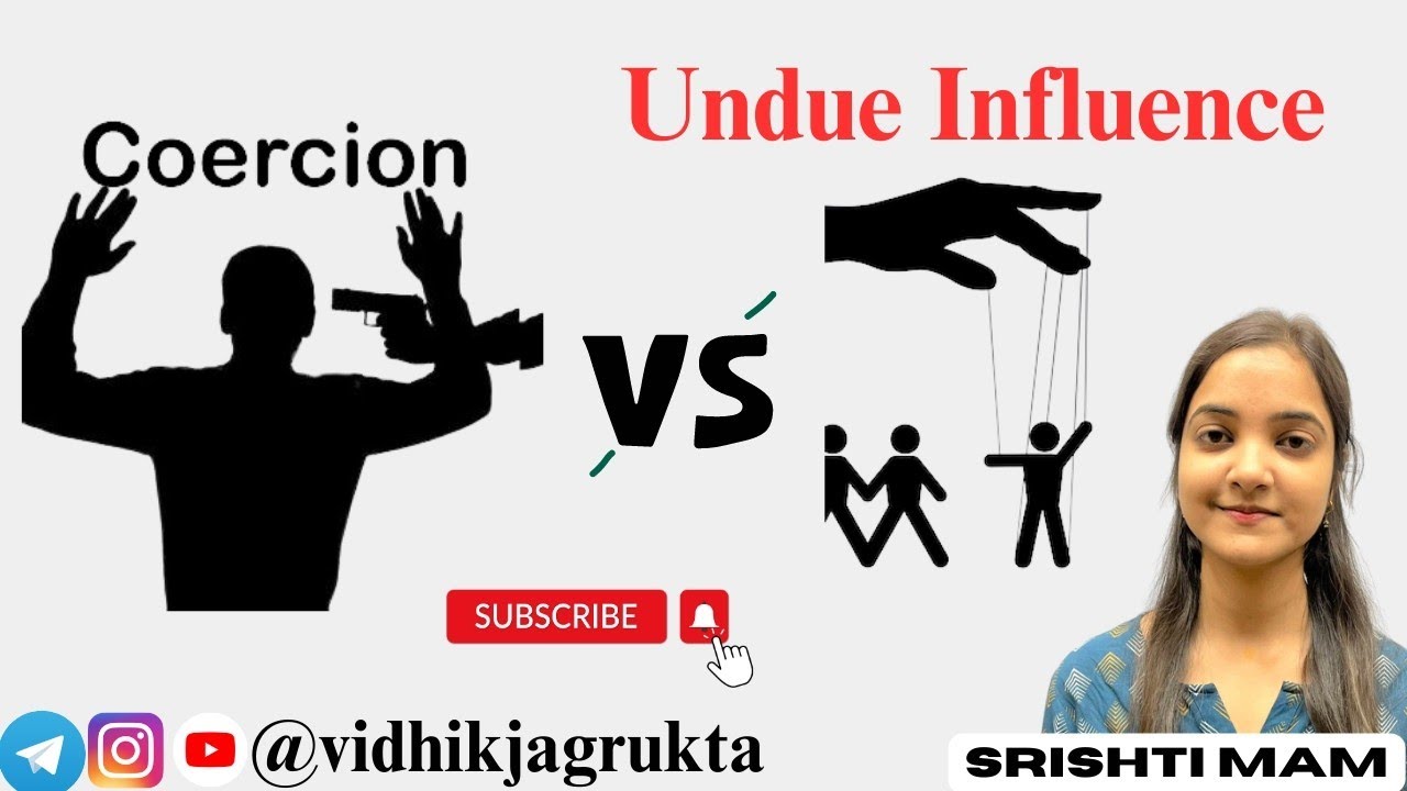 Coercion & Undue influence | Difference between Coercion & Undue Influence | Sristhi Mam