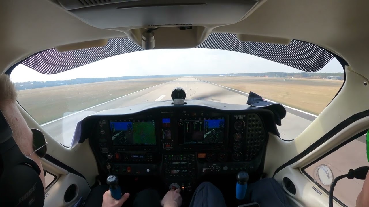 Smart Aviation Tecnam P2008JC MkII take off from RWY24 Zielona G&oacute;ra Babimost