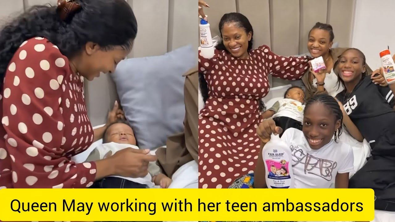 May Edochie working happily with her teen zandas ambassadors despite Judy Austin fans reporting.... 