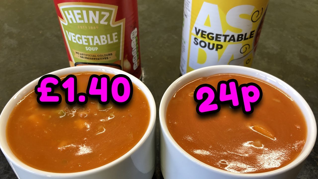 Vegetable Soup Comparison Heniz vs Asda Just Essentials