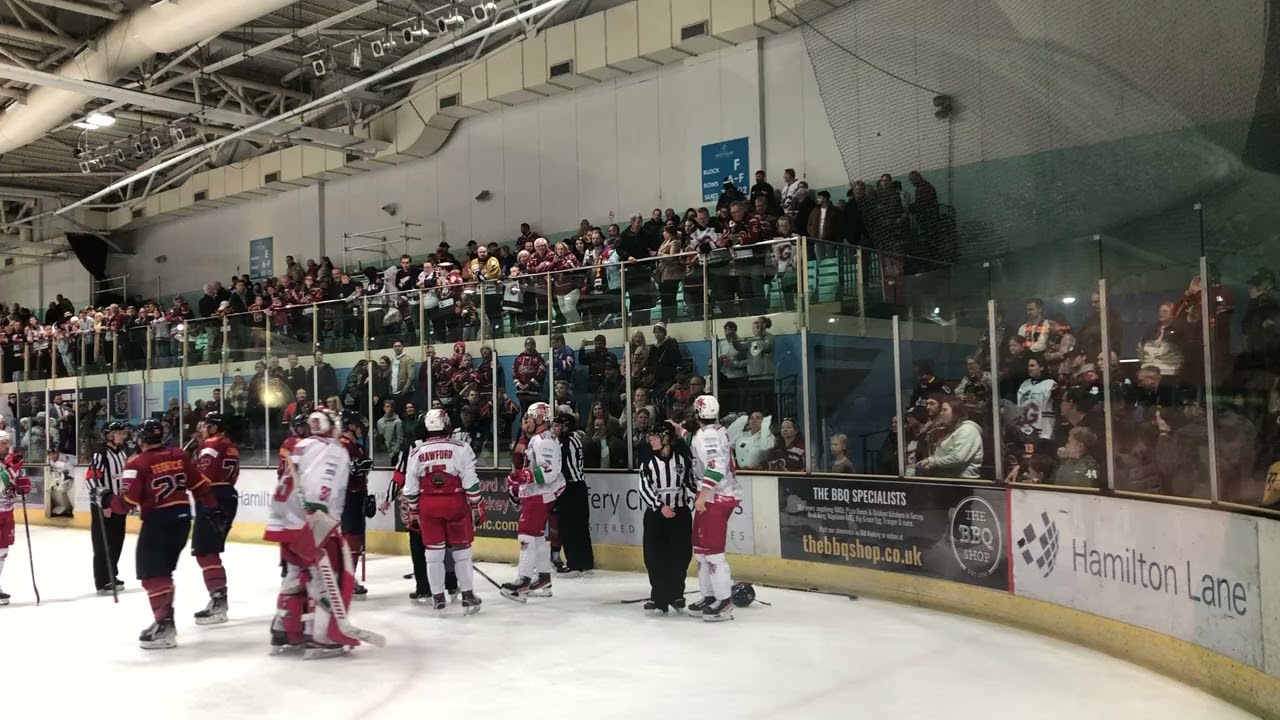 Guildford Flames Vs Cardiff Devils end of game roughings
