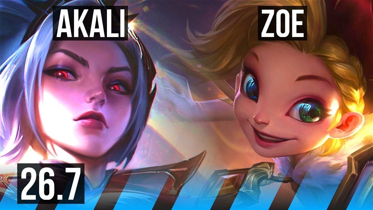 AKALI vs ZOE (MID) | Good KDA: 13/1/1 | TR Grandmaster | 26.7