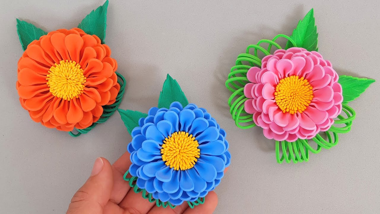 Como hacer Flores con Foamy | Flores Fáciles de Goma eva