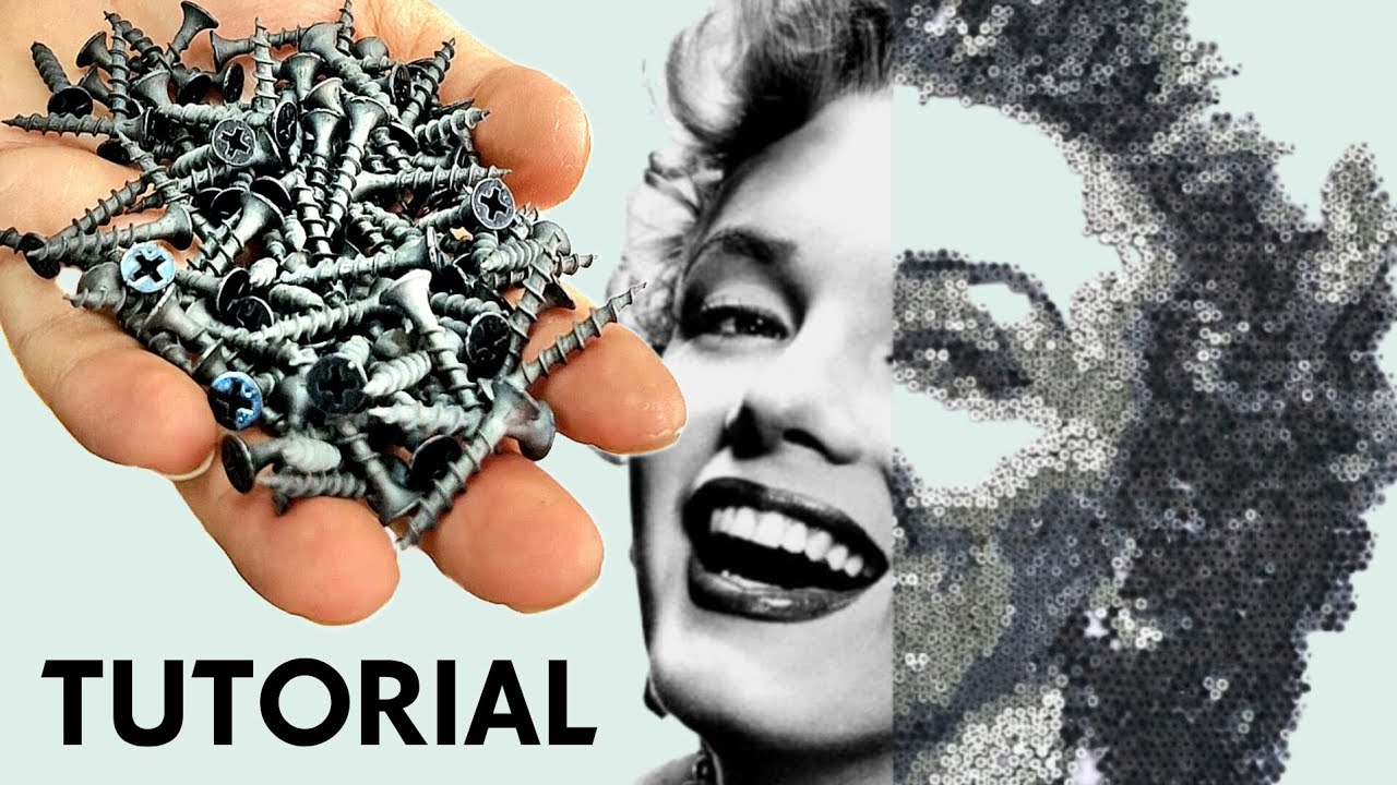 TUTORIAL😱5,000 Screws Capture Marilyn's Magic! Iconic Screw Art Portrait ✨