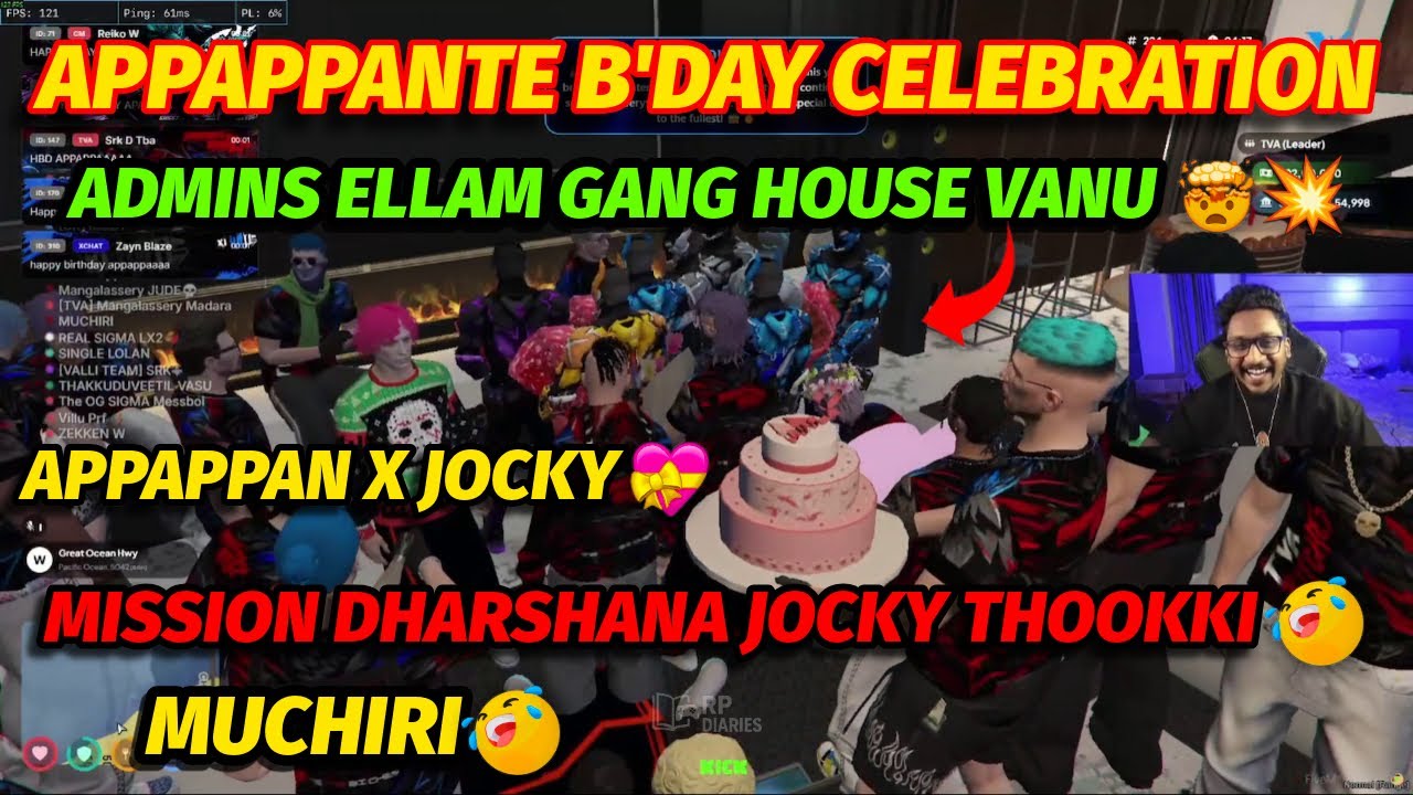 APPAPPANTE B'DAY🎂 CELEBRATION WITH GANG MEMBERS & ADMINS🥹❤️MISSION DHARSHANA JOCKY ഇപ്പൊ പൊക്കിയേനെ😂