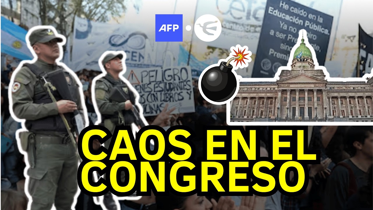 BOMBAS molotov y gases: As&iacute; fue el FEROZ ENFRENTAMIENTO frente al Senado 💣🚔