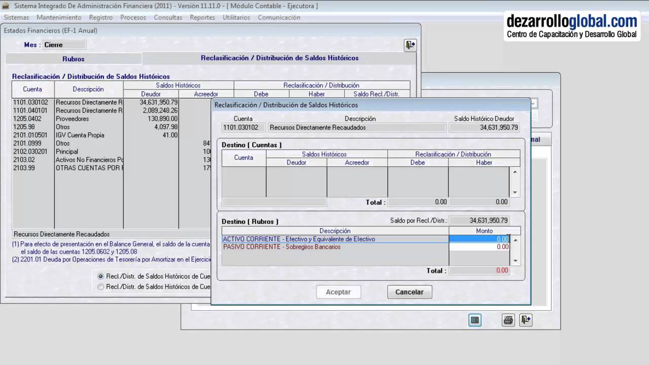 Curso del SIAF M&oacute;dulo Contable P35