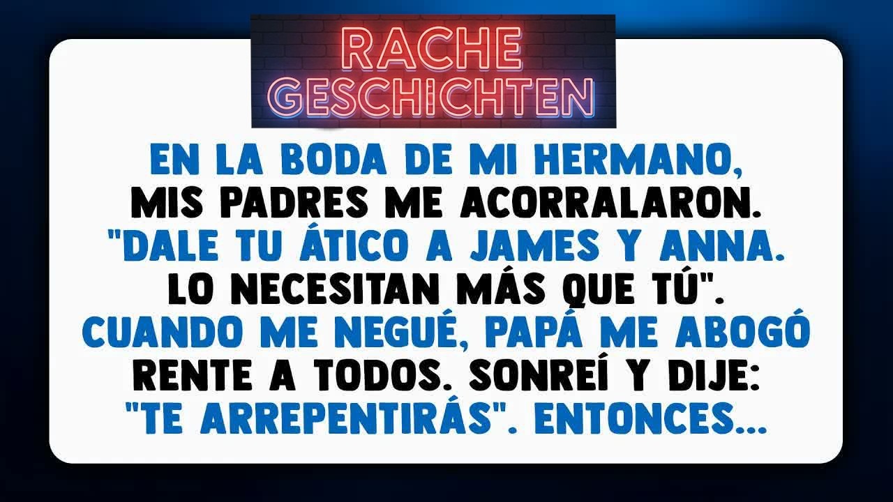 En la boda de mi hermano, mis padres me exigieron mi ático  Me negué—papá me abofeteó  Elegí l