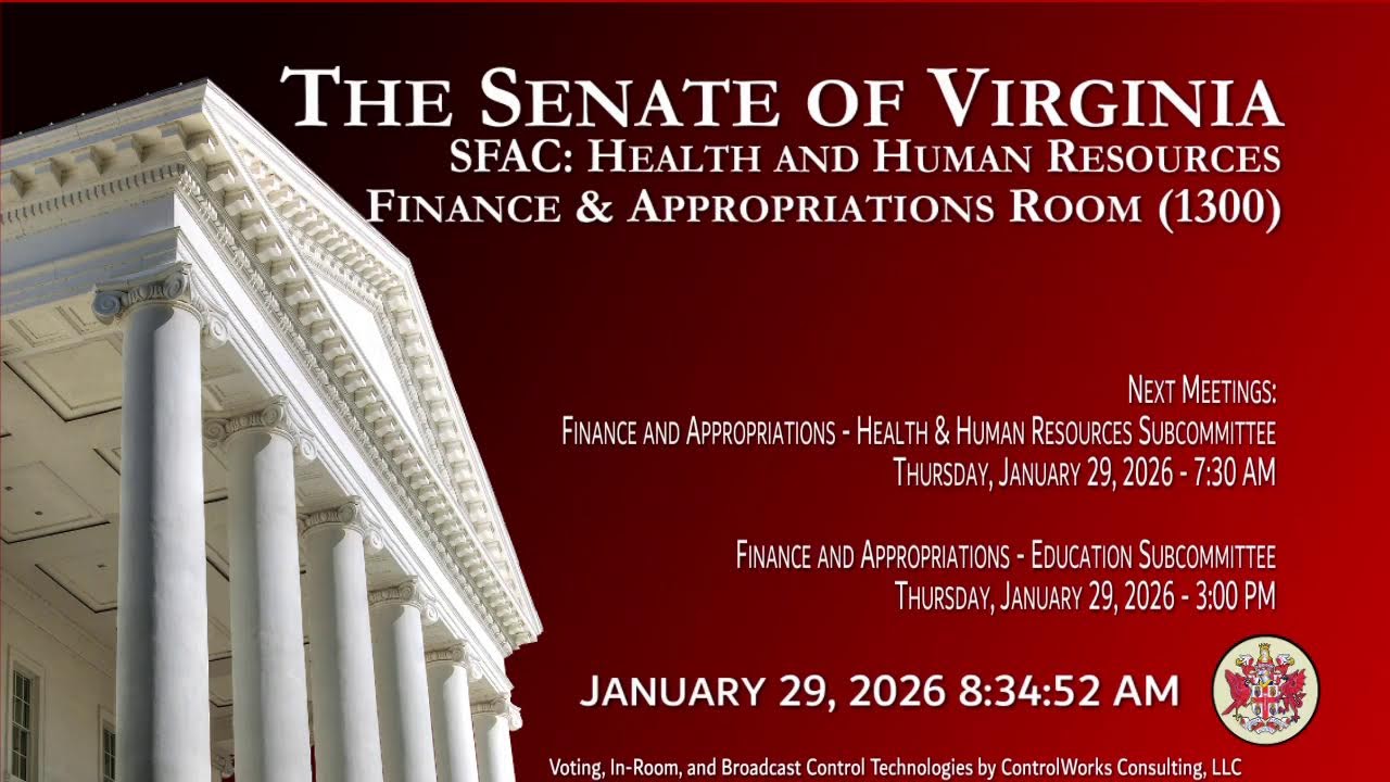 Senate of Virginia: SFAC: Health and Human Resources on 2026-01-29