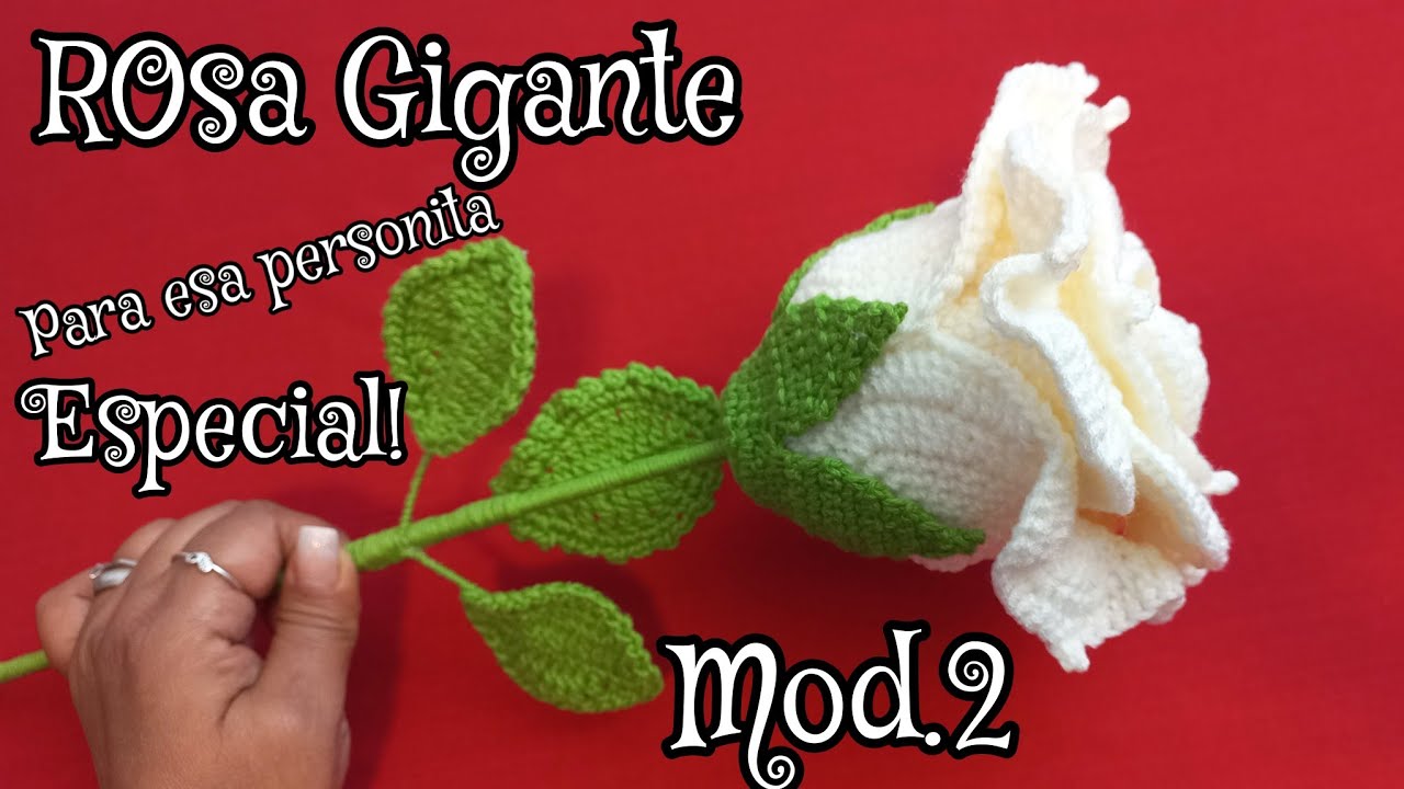 Rosa Gigante a crochet para mamá #rosacrochet #florcrochet