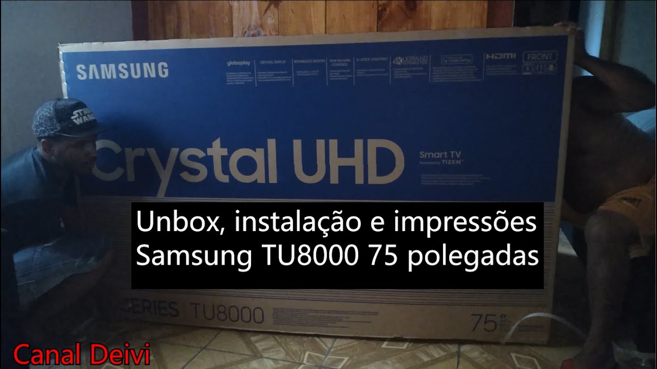 Smart TV 75 Polegadas Samsung Crystal UHD 4K - TU8000 Unbox, Instalção e Impressões