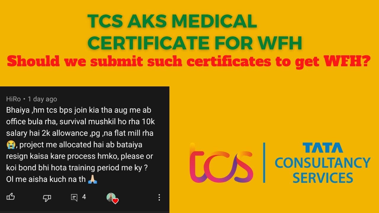 TCS asks medical certificate for WFH #tcs #wfh