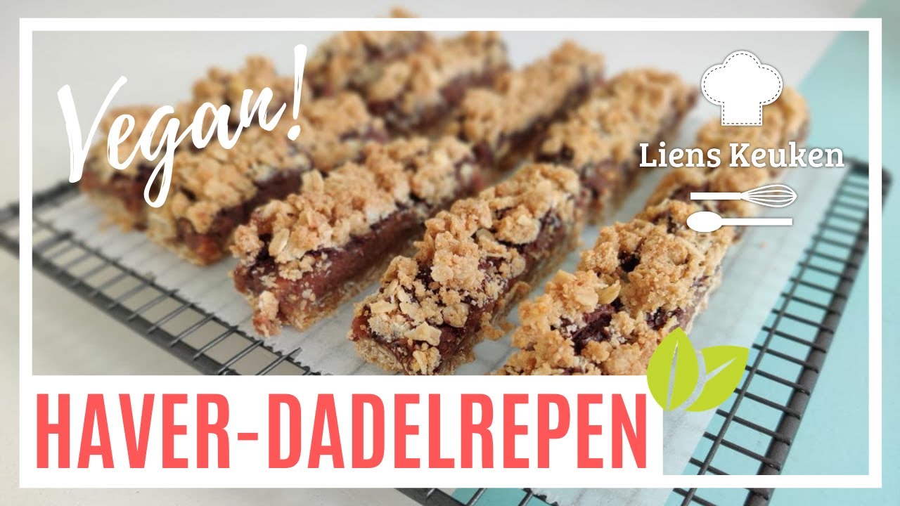 Vegan repen met haver en dadel | HAVER DADELREPEN | Zo maak je dit lekkere tussendoortje